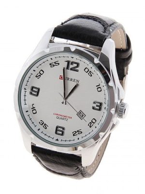 Jollynova Men's Watch and Leather Band (White 4.6cm Dial) - CUR066
