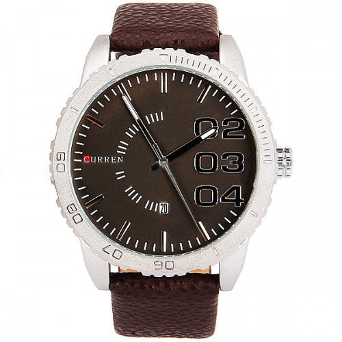 Jollynova Men's Watch with Leather Band (Brown 5.2cm Dial) - CUR036