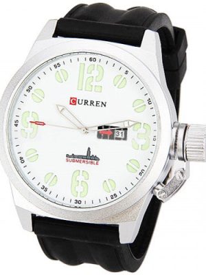 Jollynova Men's Watch with Silicone Band (White 5.7mm Dial) - CUR041