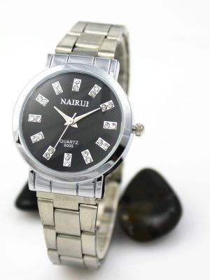 Nary Women's White Dial Stainless Steel Dress Watch-B6005W