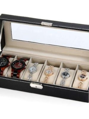 Jollynova PU Leather 6 Grids Watch Box - CUR WB1004